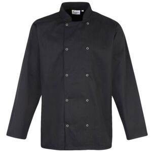 Studded front long sleeve chef's jacket Thumbnail