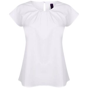 Women's pleat front short sleeve blouse Thumbnail