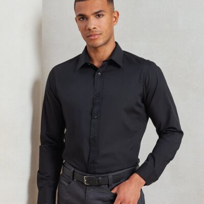Poplin fitted long sleeve shirt Thumbnail