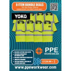8x Yoko Hi-Vis Polo Shirt Bundle Thumbnail