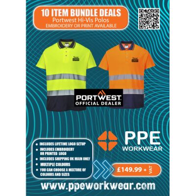 10x Portwest Hi-Vis Contrast Polo Shirt Bundle Thumbnail
