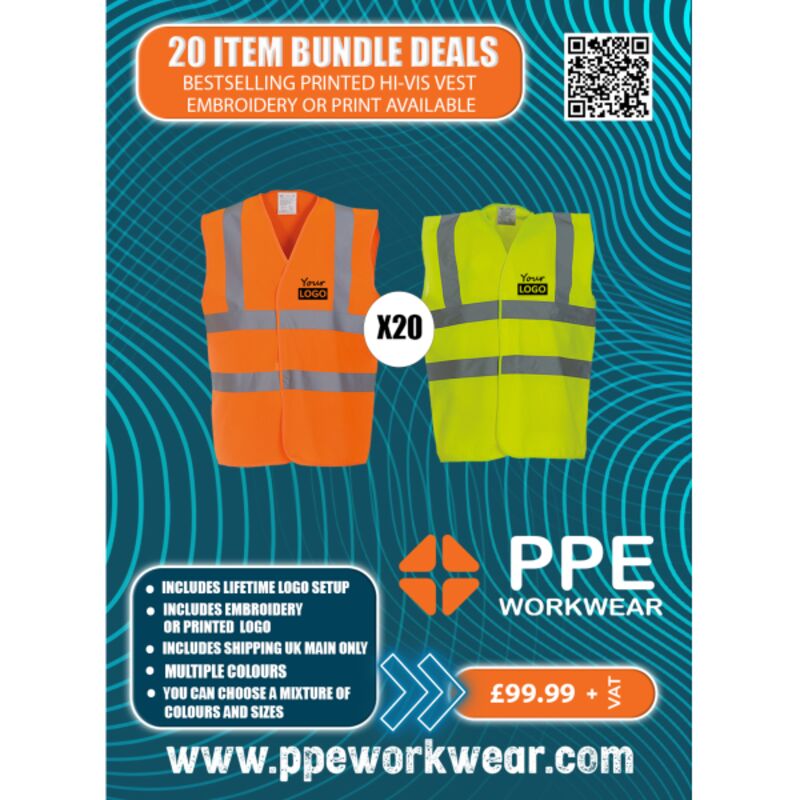 20x Bestselling Printed H-Vis Vest Bundle Thumbnail